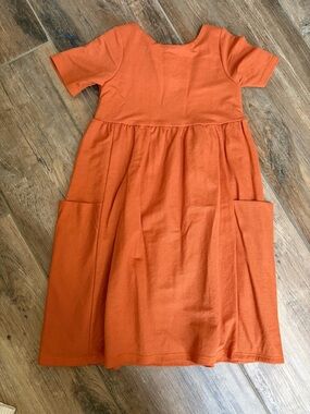 Remie Girl Orange Pocket Dress